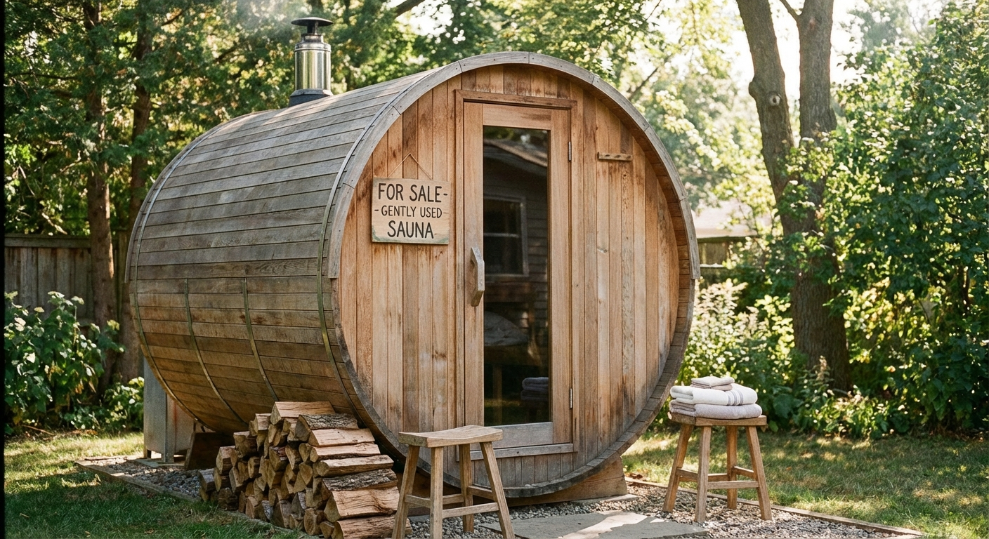 Used barrel sauna for sale listing photo