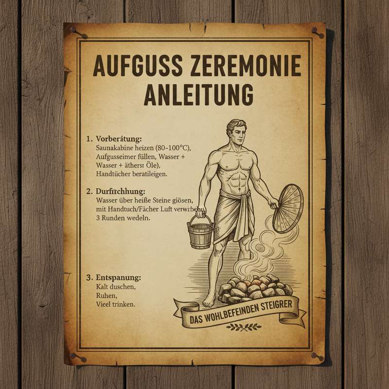 Aufguss Zeremonie Anleitung — Saunamaster beim Wedeln mit Tuch