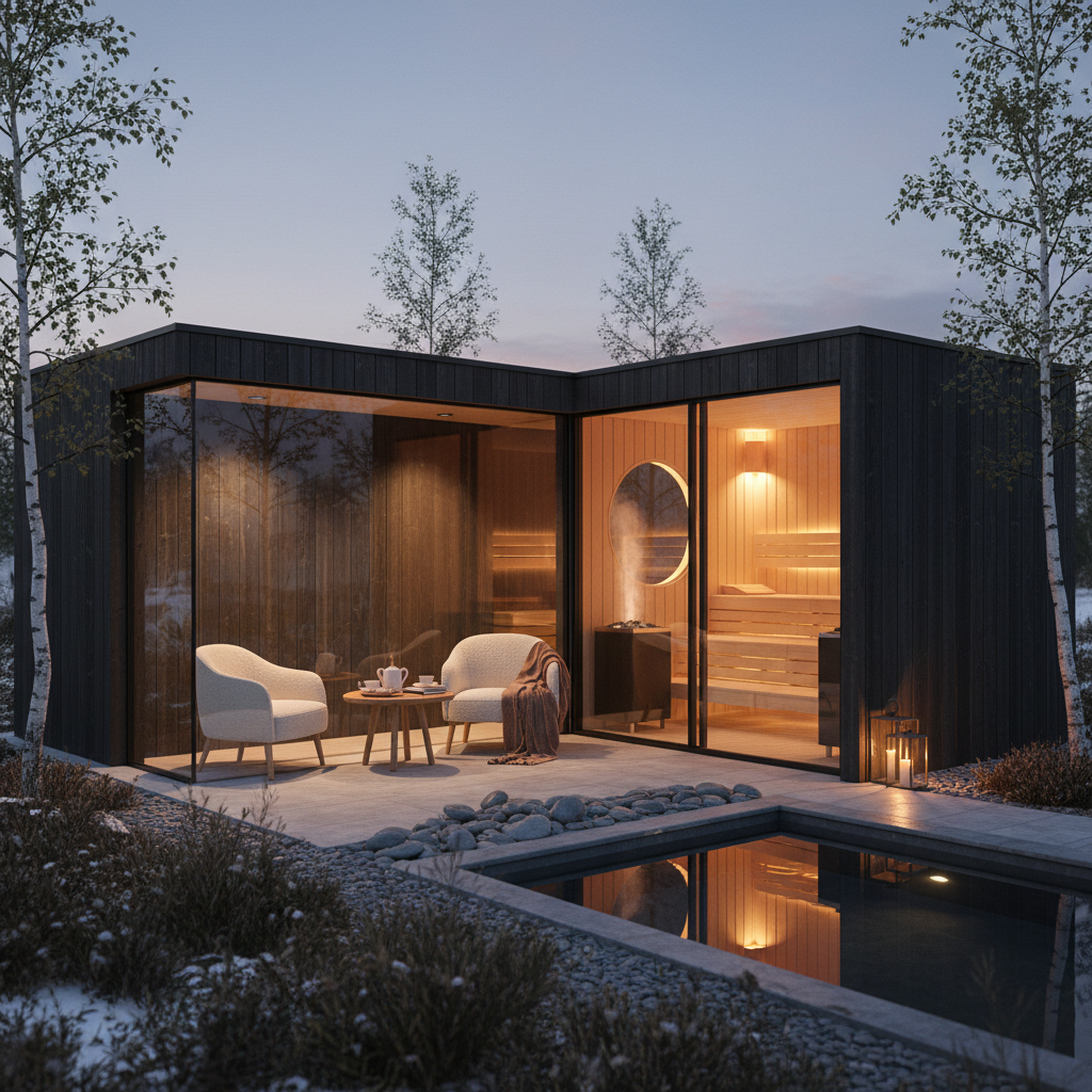 Außensauna mit Vorraum