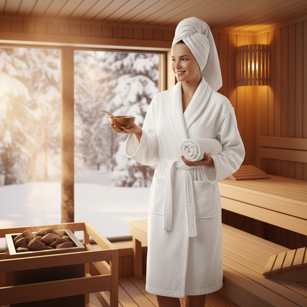 Bademantel für die Sauna