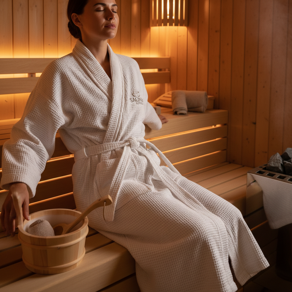 Bademantel für die Sauna