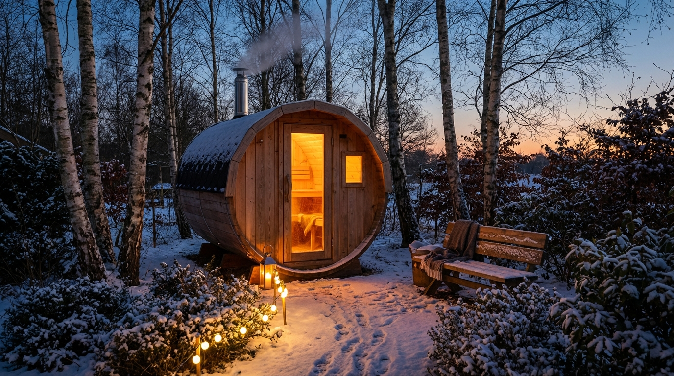 Moderne Holzsauna als Nachfolge der mittelalterlichen Badstube – das Schwitzritual kehrt zurück