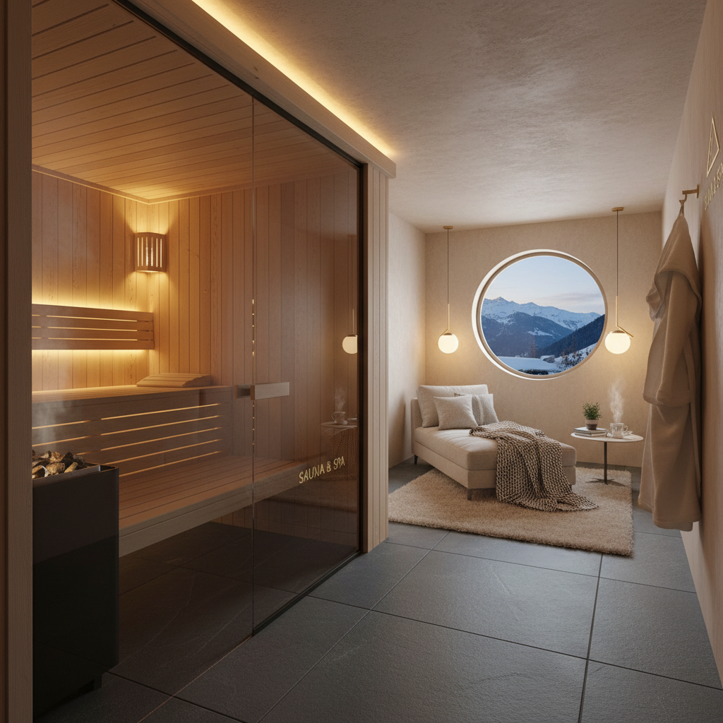 Balkon-Sauna mit nachhaltigen Materialien