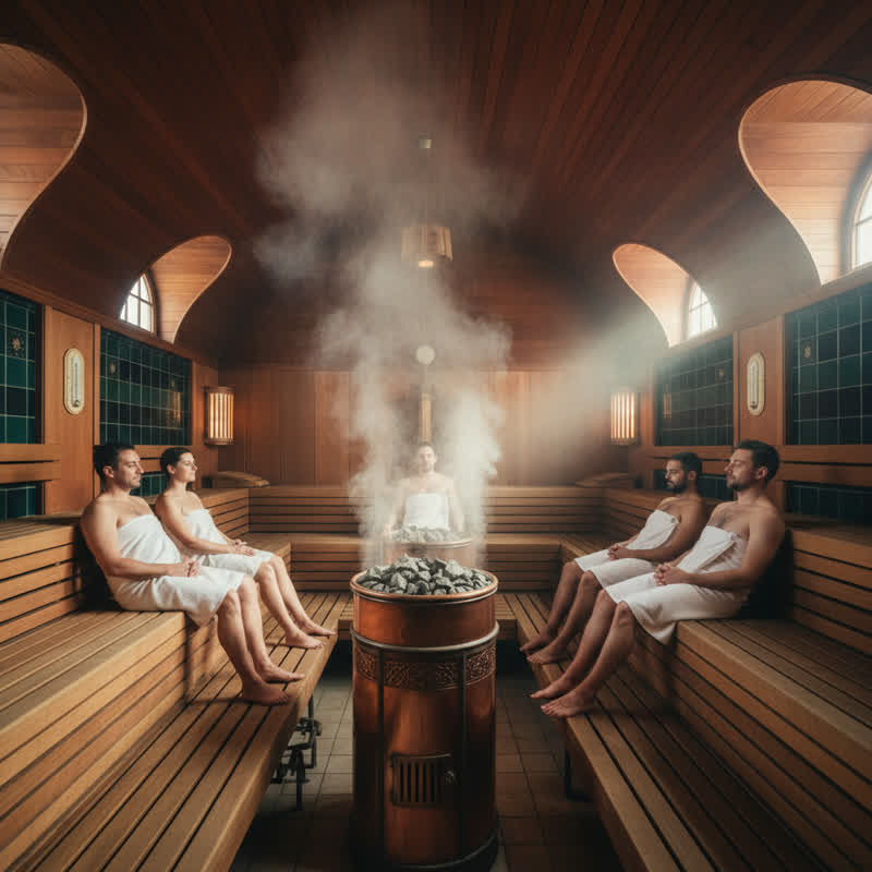 Sauna Stadtbad Wilmersdorf I – warme Holzsauna mit Bio-Sauna und Innenhof-Saunagarten