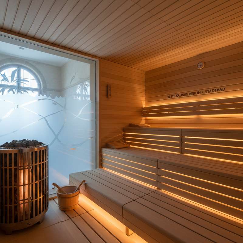 Berliner Stadtbad mit historischer Architektur — Saunabereich