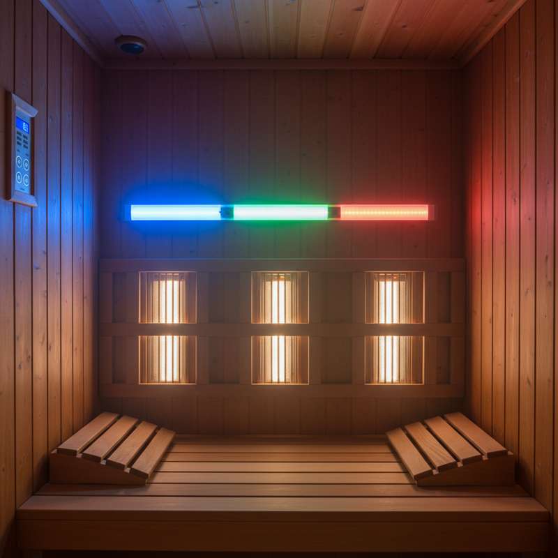Clearlight Infrarotkabine Zedernholz Innenraum mit Chromotherapy LEDs