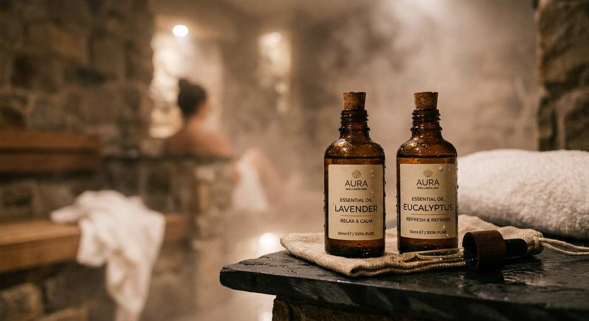 Ätherische Öle für Dampfbad Aromatherapie – Eukalyptus, Lavendel und Pfefferminze