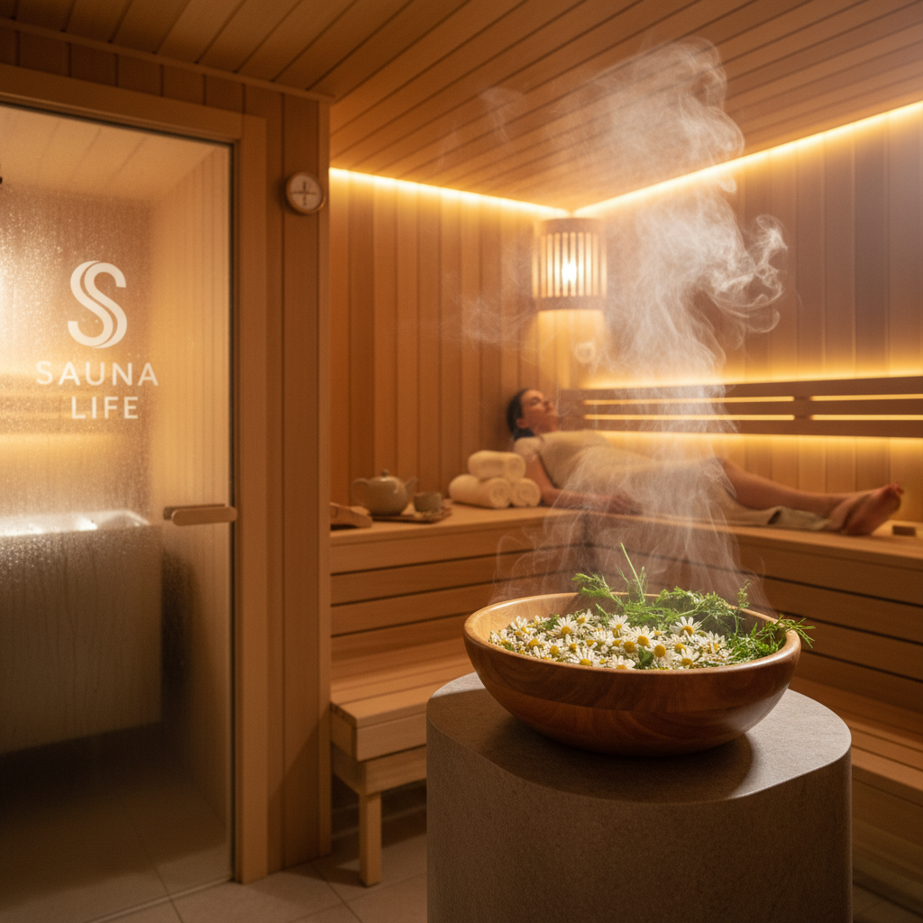 Dampfbad mit Kamille