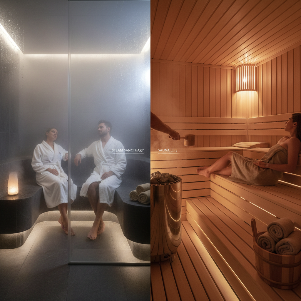 Dampfbad und Sauna im Vergleich