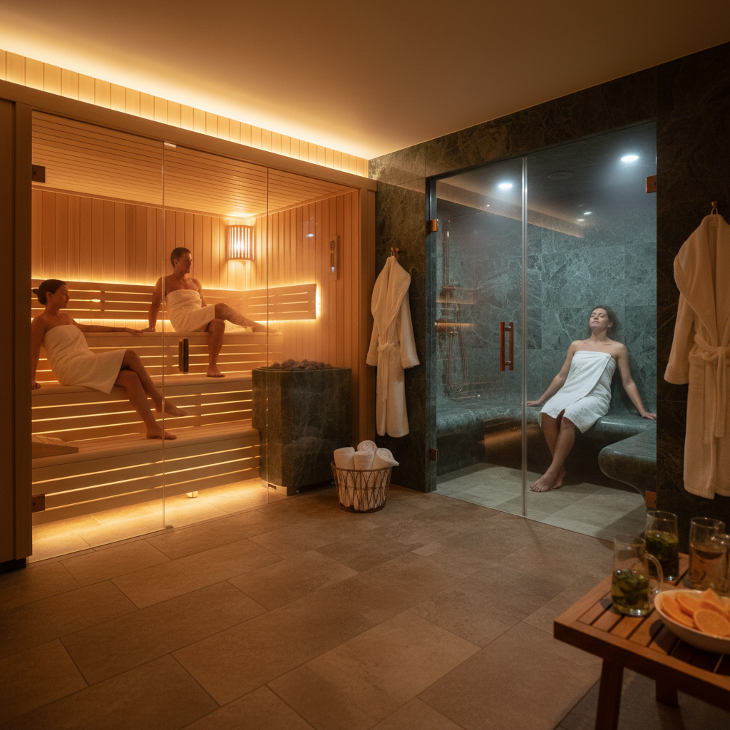 Dampfbad und Sauna