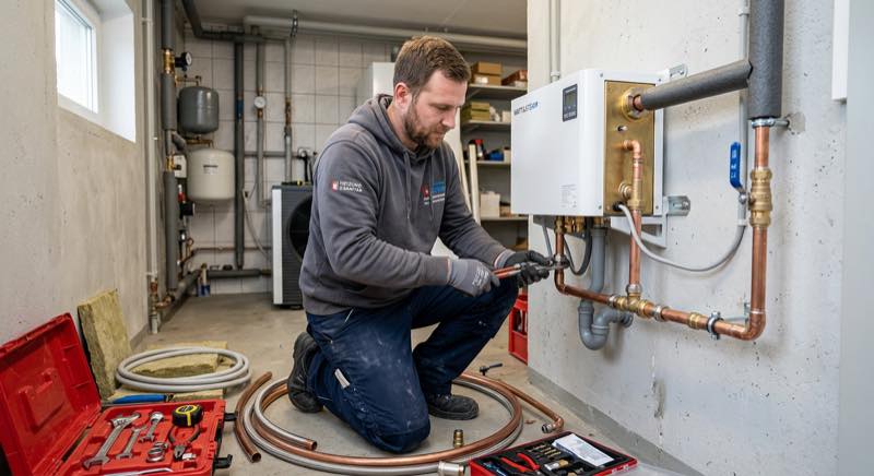 Dampfgenerator Installation — Rohranschlüsse und Dampfrohr-Verlegung