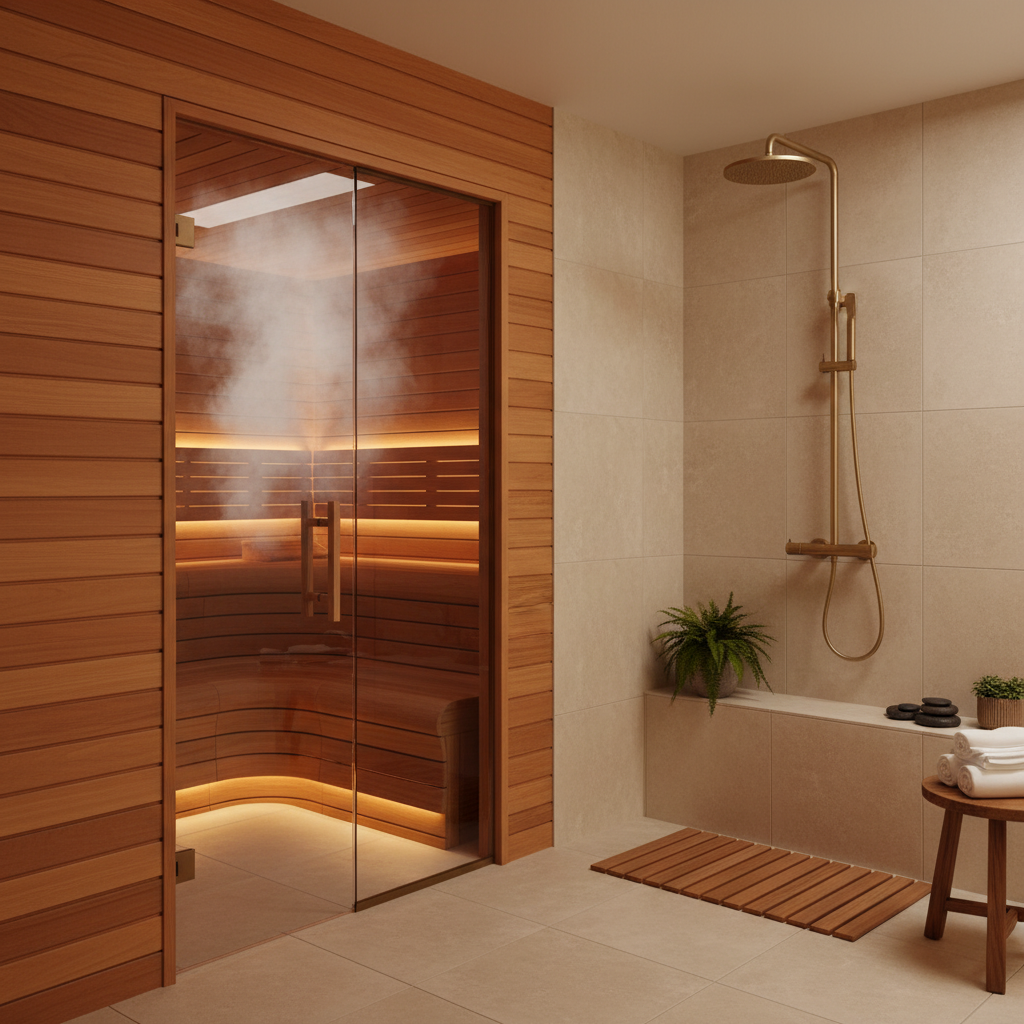 Dampfsauna mit Dusche – moderner Wellness-Tempel im eigenen Badezimmer