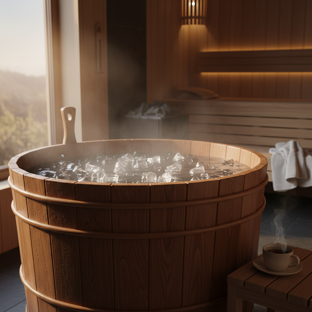 Eisbad-Wanne aus Holz