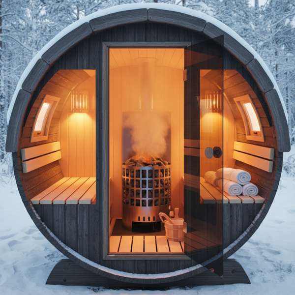 Bio-Sauna in der Fasssauna — Sanfte Wärme mit Kräutern & hoher Luftfeuchtigkeit – Bild 3