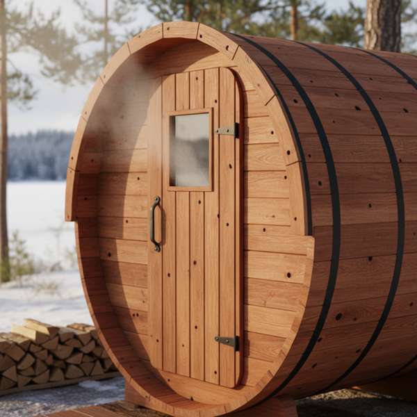 Erlenholz in der Fasssauna 2026 — Warme Optik, perfekter Komfort – Bild 2