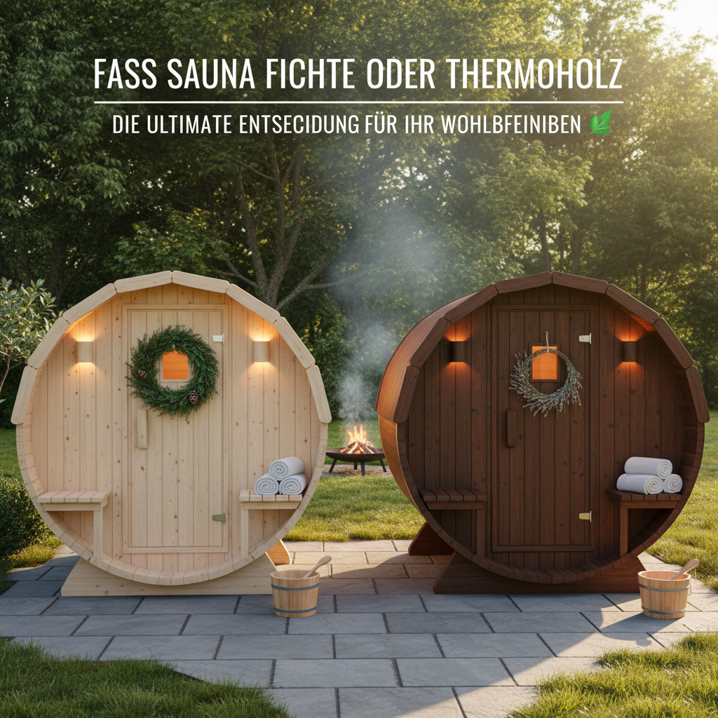 Fasssauna Fichte oder Thermoholz: Die ultimative Entscheidung 🌿