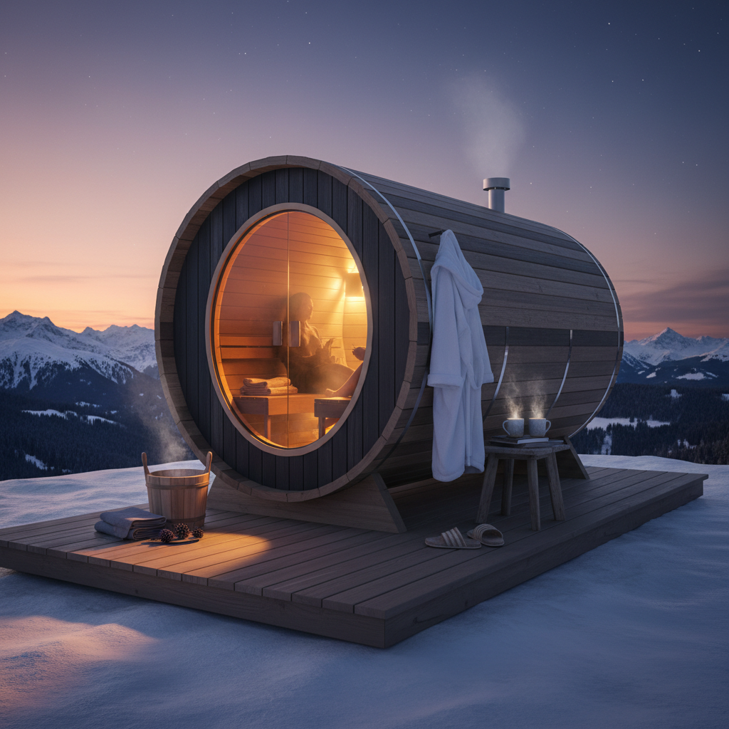 Fasssauna aus Fichte oder Thermoholz