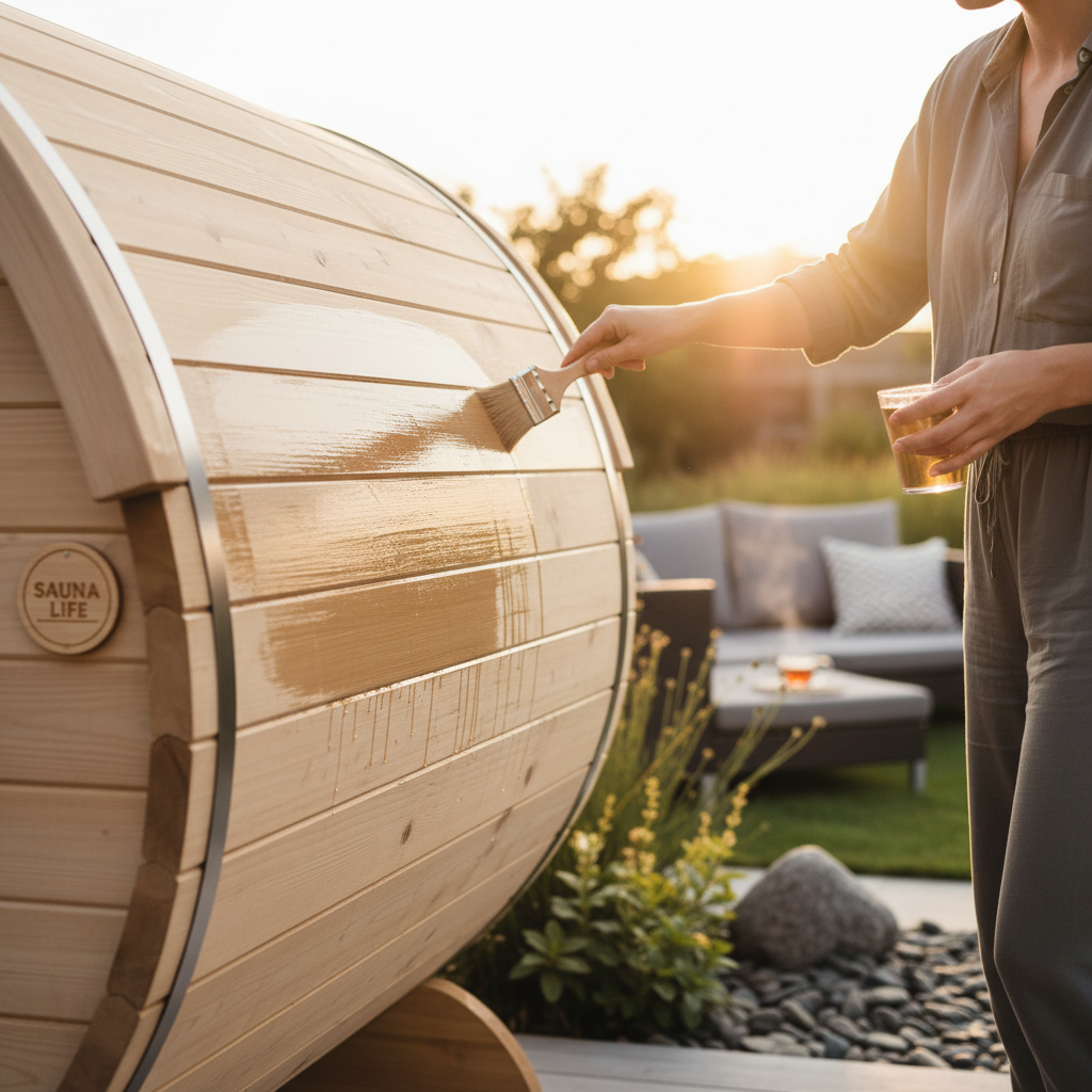 Fasssauna Holz behandeln