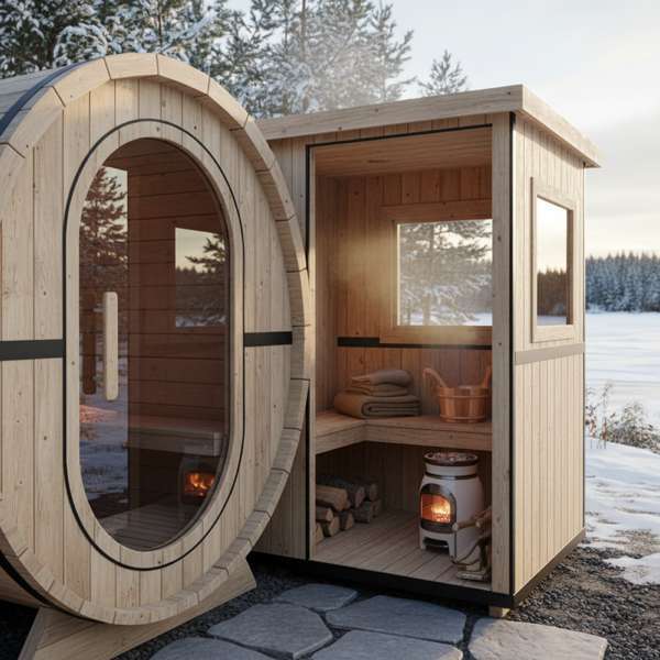 Fasssauna mit Vorraum — Lohnt sich der Aufpreis? – Bild 2