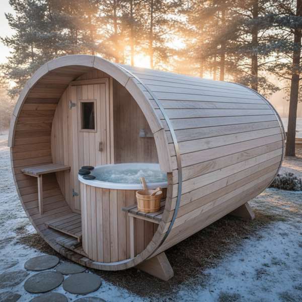 Fasssauna mit Whirlpool — Die ultimative Wellness-Kombination – Bild 2