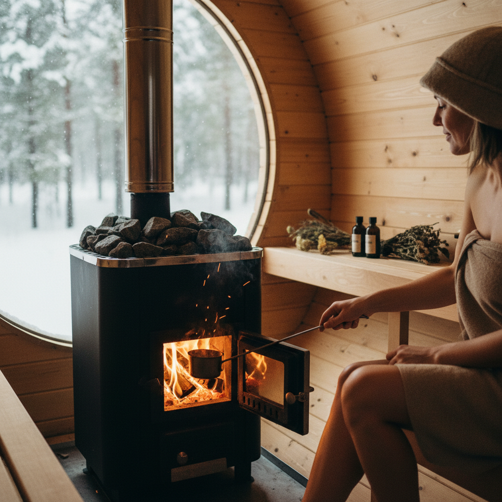 Fasssauna Ofen Einheizen