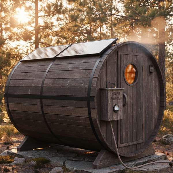 Fasssauna mit Solarstrom — Gratis saunieren mit PV-Anlage & Speicher – Bild 2