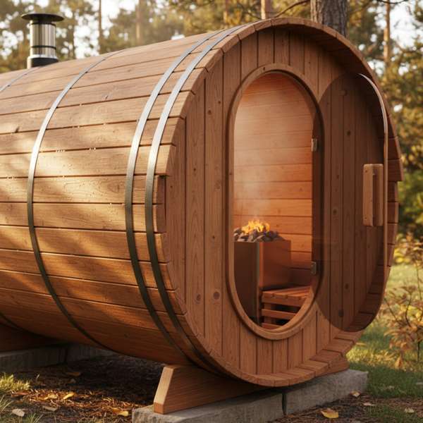 Fasssauna aus Thermokiefer — Das modifizierte Holz mit dem besten Preis-Leistungs-Verhältnis – Bild 2