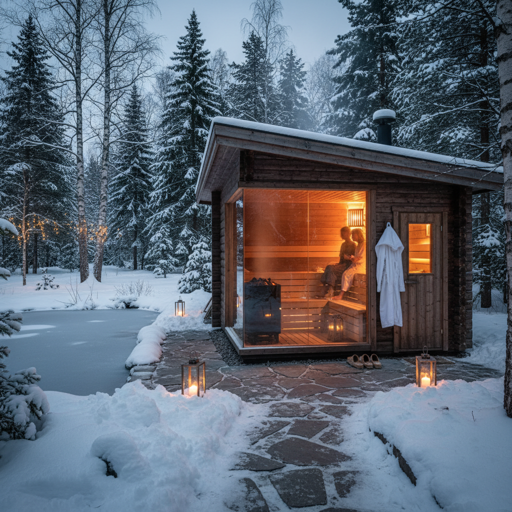 Finnische Sauna im Garten