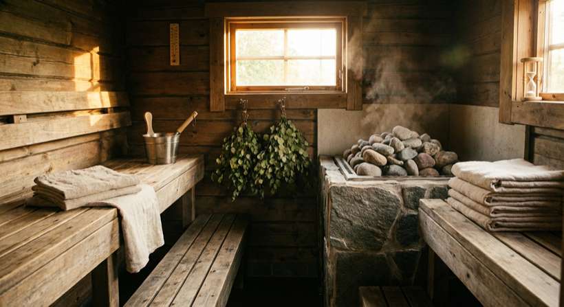 Saunagang im Freien – Abkühlung nach der Sauna