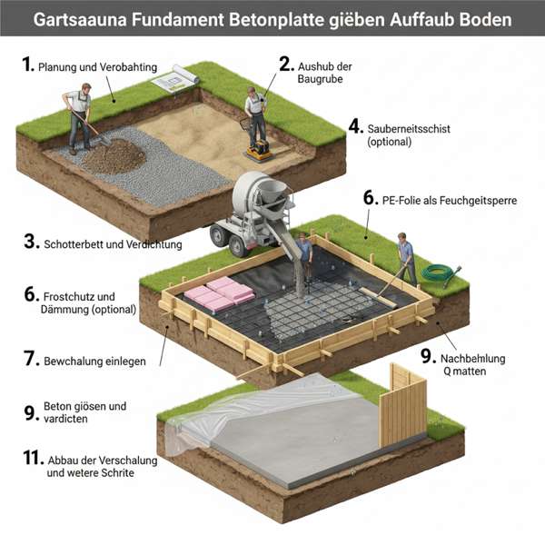 Verschiedene Arten von Fundamenten für Gartensaunas
