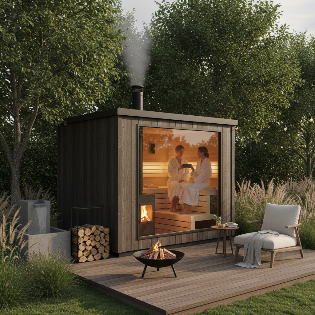 Gartensauna mit Holzofen