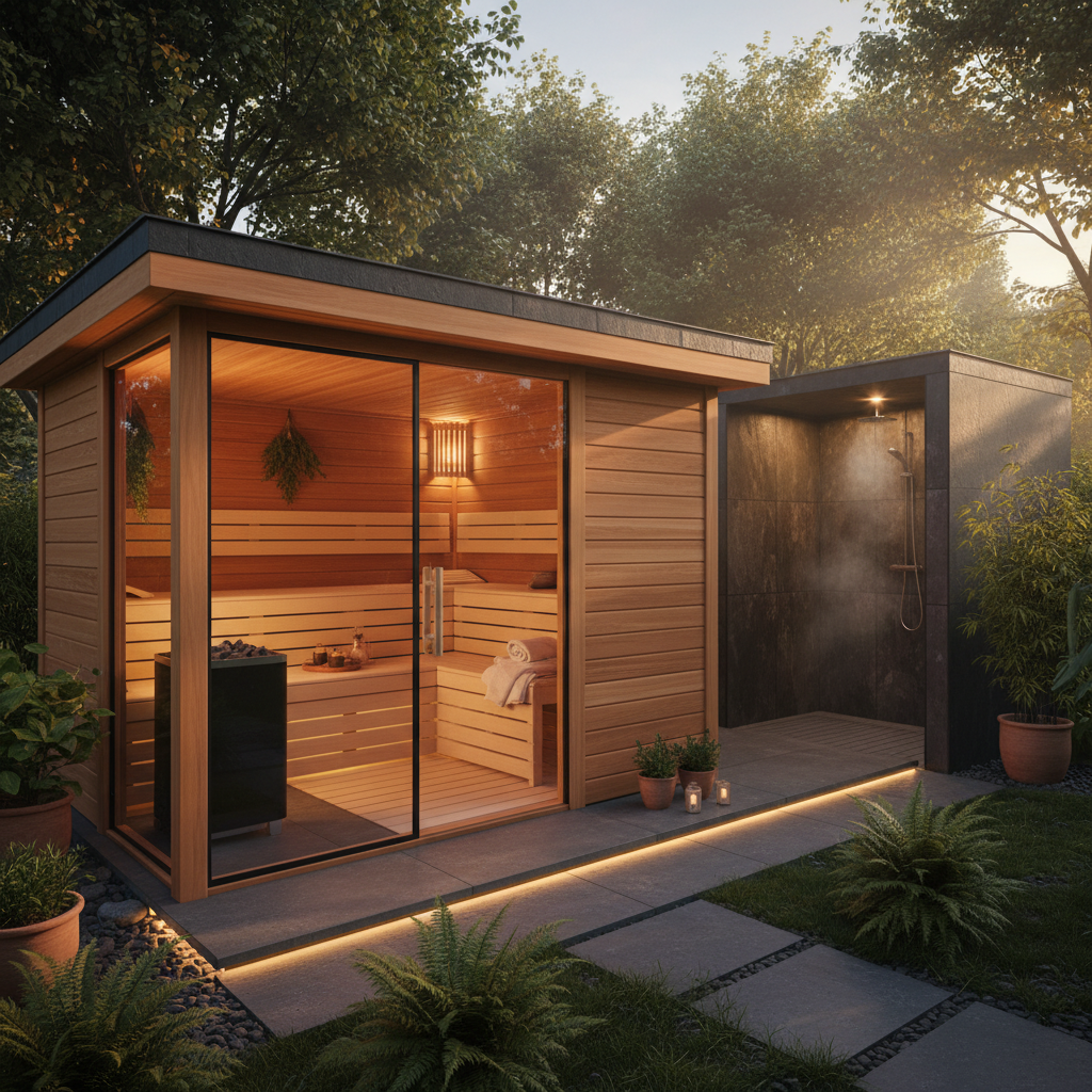 🔥 Gartensauna mit Vorraum & Dusche: Ihr Wellness-Paradies!