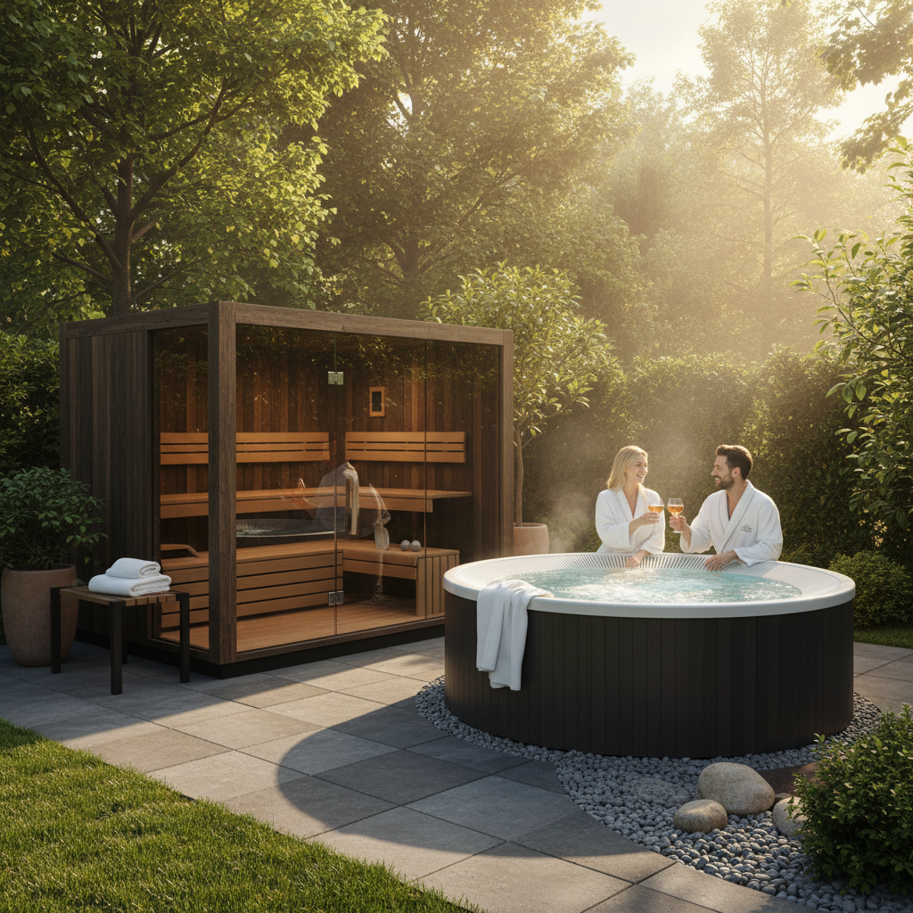 Gartensauna mit Whirlpool