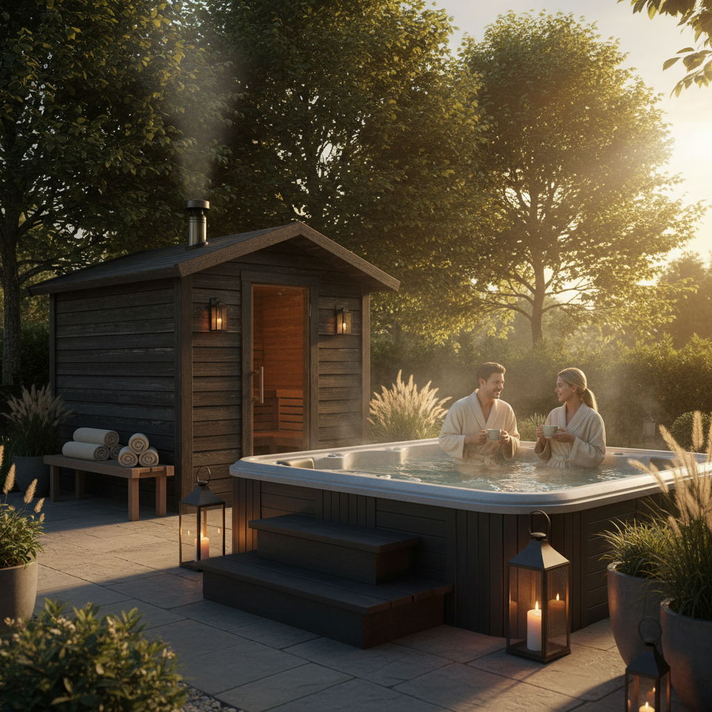 Gartensauna mit Whirlpool