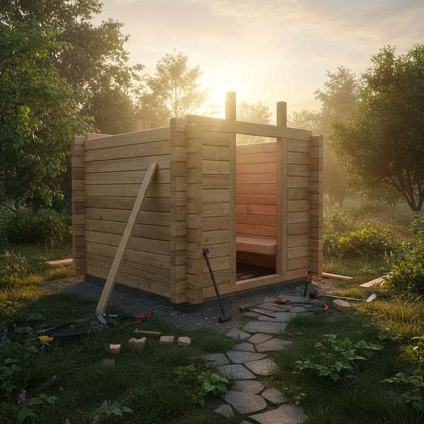 Gartensauna im Garten