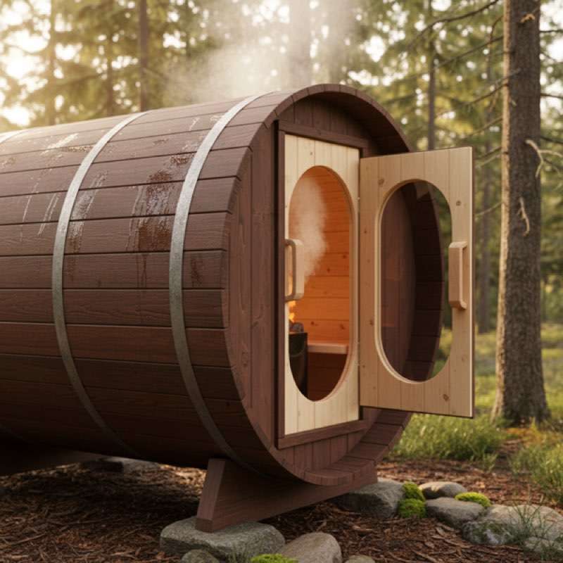 Thermoholz-Fasssauna im Detail — Finnwerk Qualität