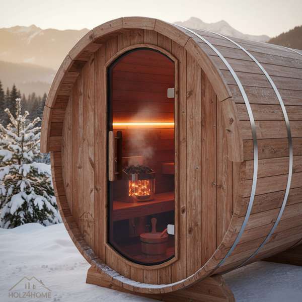 holz4home Fasssauna Test 2026 — Pinienholz-Modelle M & XL im Check – Bild 2