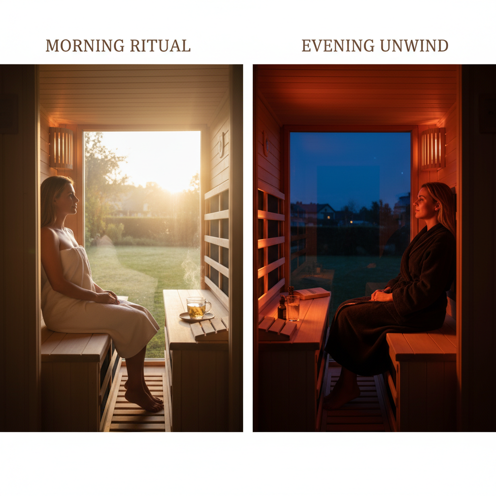 Morgendliche und abendliche Nutzung der Infrarotkabine im Vergleich