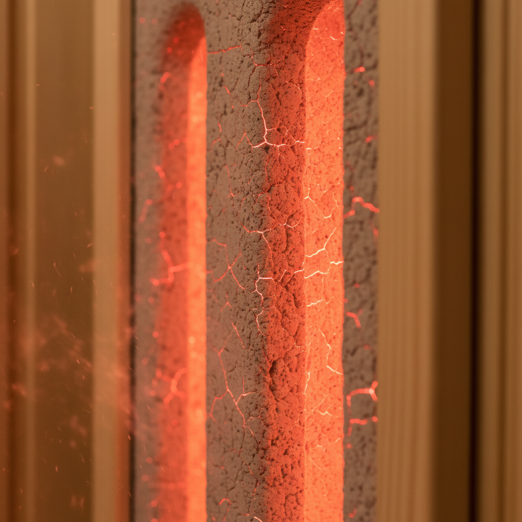 Nahaufnahme eines Keramikstrahlers in einer Infrarotkabine