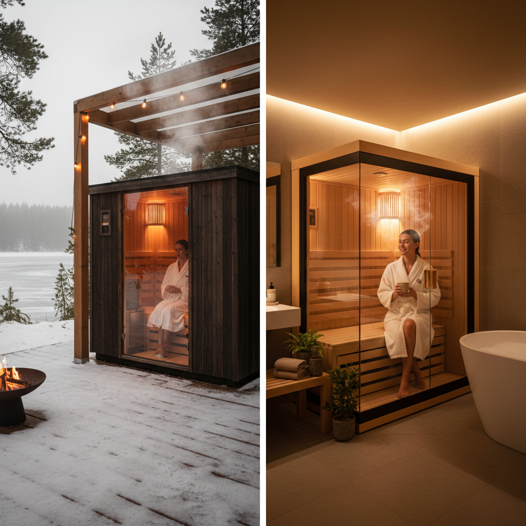 Vergleich Infrarotkabine Outdoor und Indoor