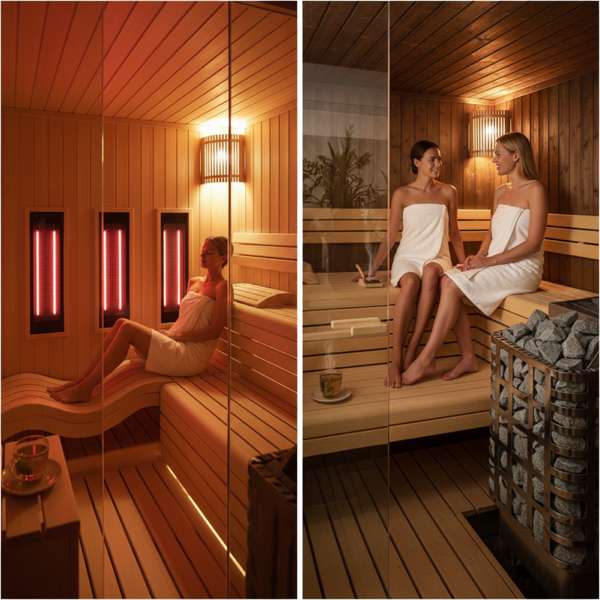 Infrarotkabine und Sauna im Vergleich