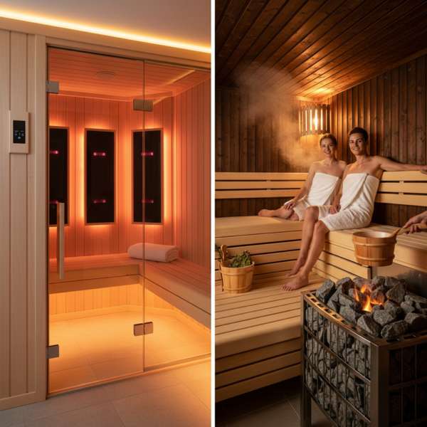 Vergleich Infrarotkabine und Sauna