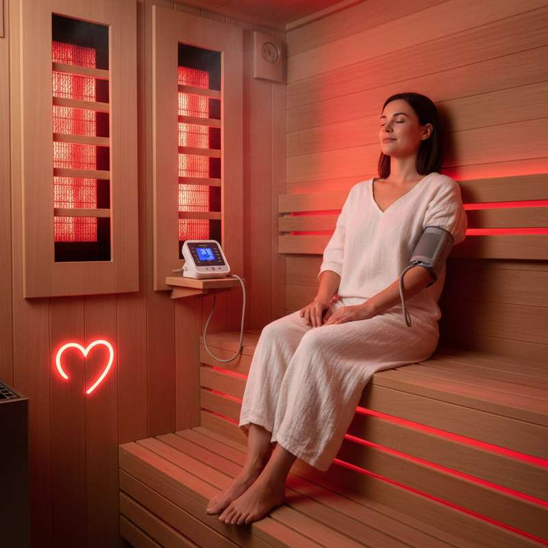 Blutdruckmessung vor Infrarotsauna-Session bei Hypertonie