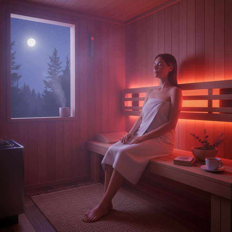 Abendliche Infrarotsauna-Session für besseren Schlaf und Entspannung