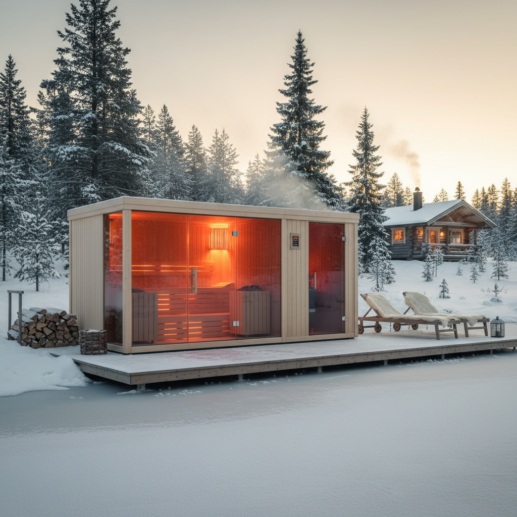 Frau entspannt in einer Infrarotsauna