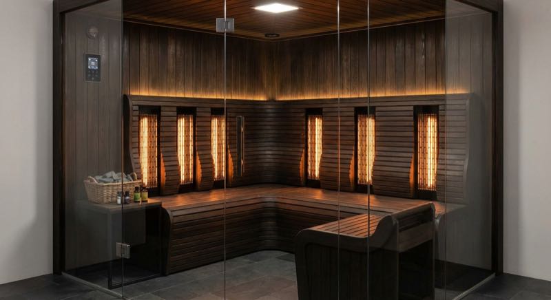 Infrarotsauna Vergleich: Innenraum mit Carbon-Strahlern
