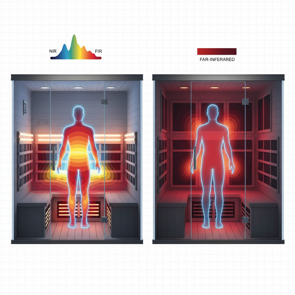 Vergleich verschiedener Infrarotstrahler in einer Sauna