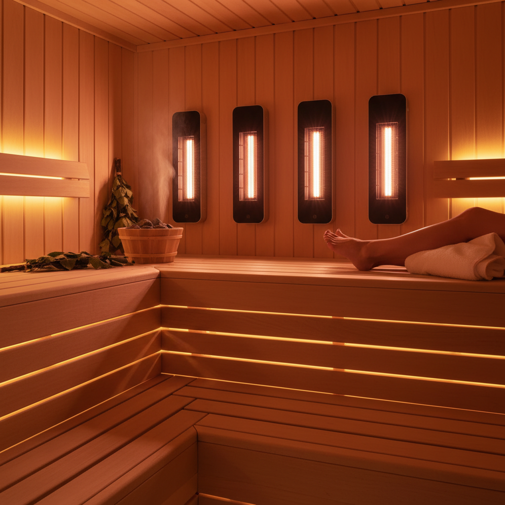 Infrarotstrahler in der Saunakabine