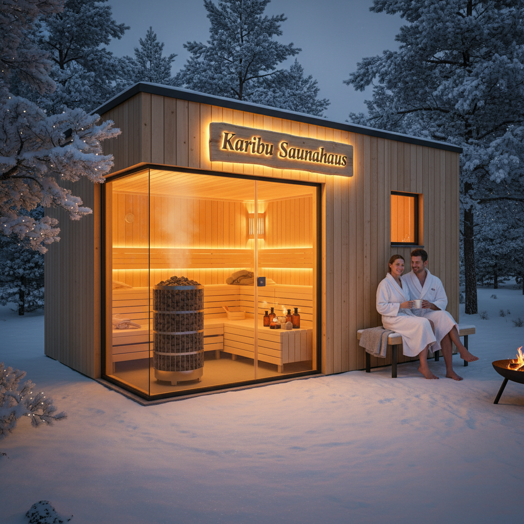 Karibu Saunahaus im Außenbereich