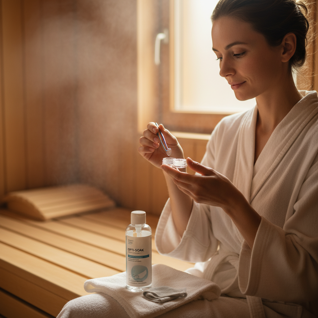 Kontaktlinsen in der Sauna